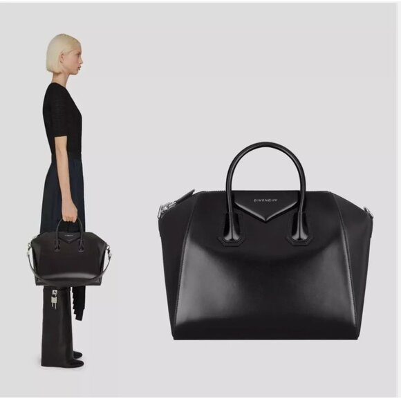 Authentic Givenchy Medium Antigona Shiny Lord Calfskin Leather Black MSRP $2650 - Picture 2 of 16